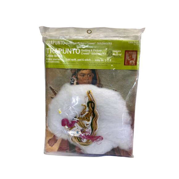 Trapunto Quilting Picture Crewel Stitchery Kit Little Brave Native American Boy - Picture 2 of 2